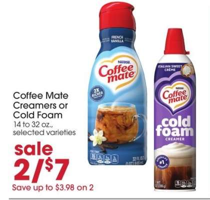 Coffee Mate Creamers or Cold Foam