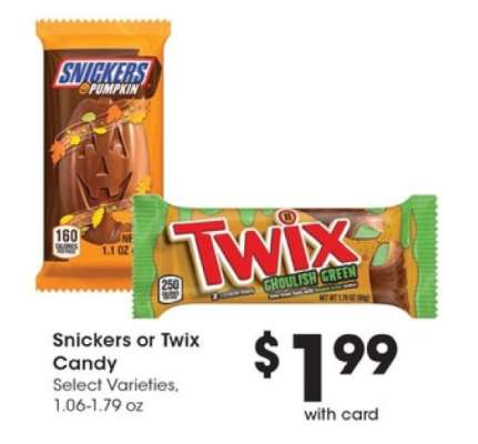 Snickers or Twix Candy