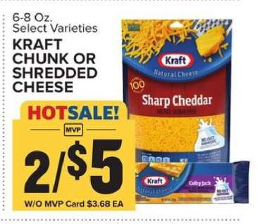 Kraft Chunk or Shredded Cheese