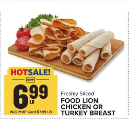 Food Lion Chicken or Turkey Breast