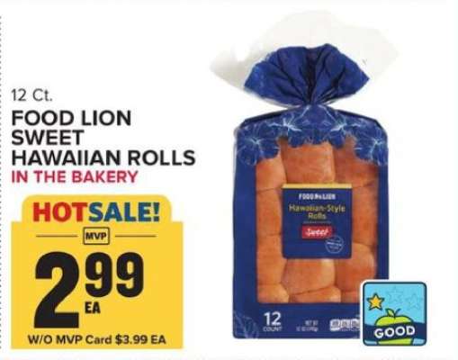 Food Lion Sweet Hawaiian Rolls