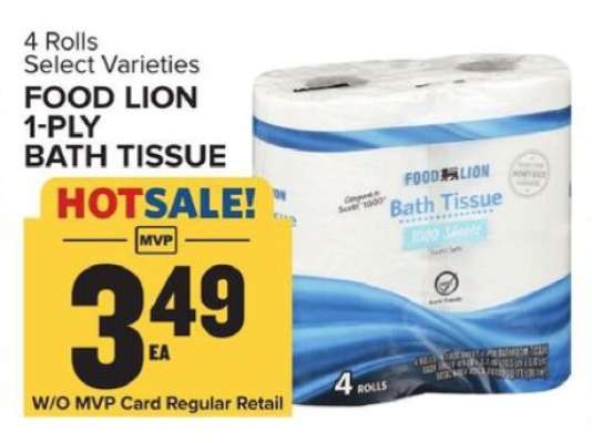 FOOD LION 1-PLY BATH TISSUE