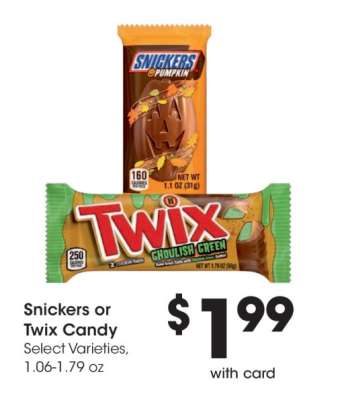 Snickers or Twix Candy