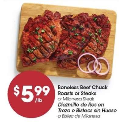 Boneless Beef Chuck Roasts or Steaks
