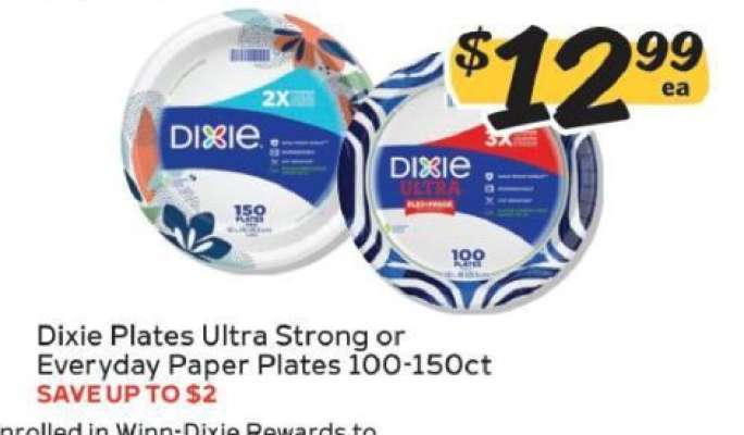 Dixie Plates Ultra Strong or Everyday Paper Plates