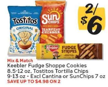 Keebler Fudge Shoppe Cookies, Tostitos Tortilla Chips