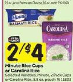Minute Rice Cups or Carolina Rice