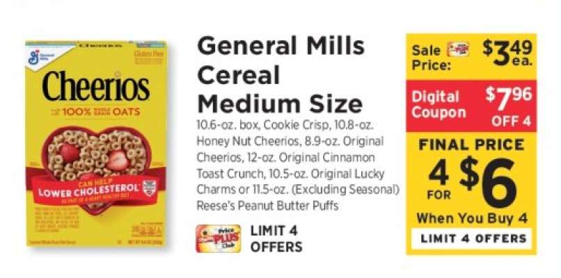 General Mills Cereal Medium Size
