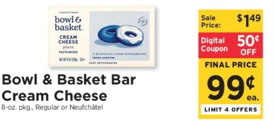 Bowl & Basket Bar Cream Cheese