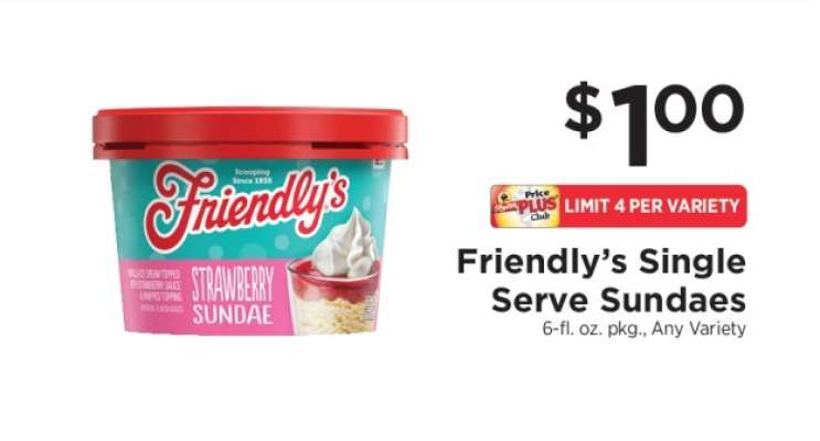 Friendly's Single Serve Sundaes