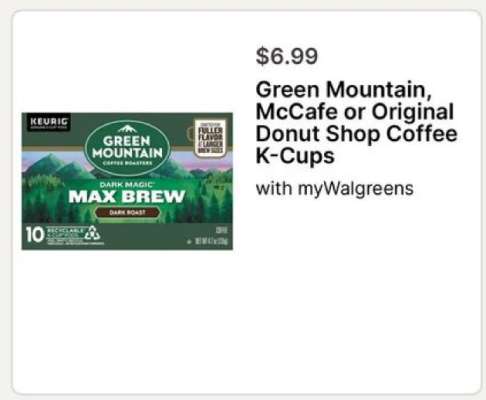 Green Mountain, McCafe or Original Donut Shop Coffee K-Cups