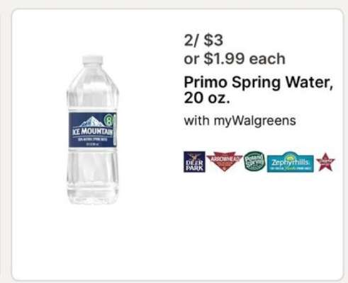 Primo Spring Water, 20 oz.