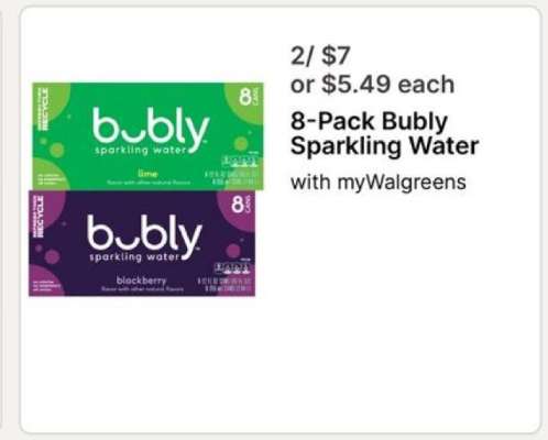 8-Pack Bubly Sparkling Water