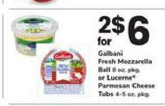 Galbani Fresh Mozzarella or Lucerne Parmesan Cheese