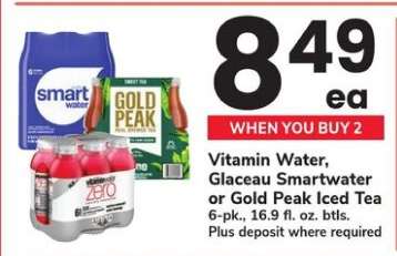 Vitamin Water, Glaceau Smartwater or Gold Peak Iced Tea