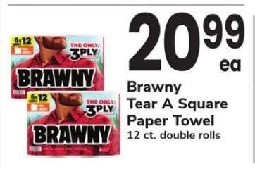Brawny Tear A Square Paper Towel