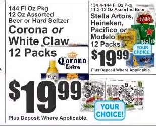 Corona or White Claw 12 Packs
