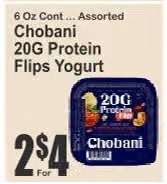 Chobani 20G Protein Flips Yogurt
