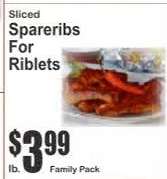Sliced Spareribs For Riblets