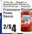 Francesco Rinaldi Pasta Sauce