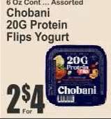 Chobani 20G Protein Flips Yogurt