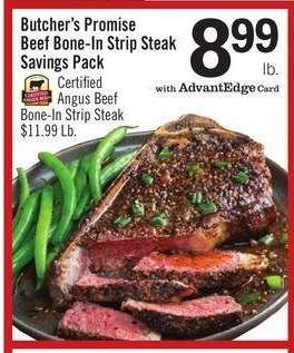 Butcher's Promise Beef Bone-In Strip Steak Savings Pack