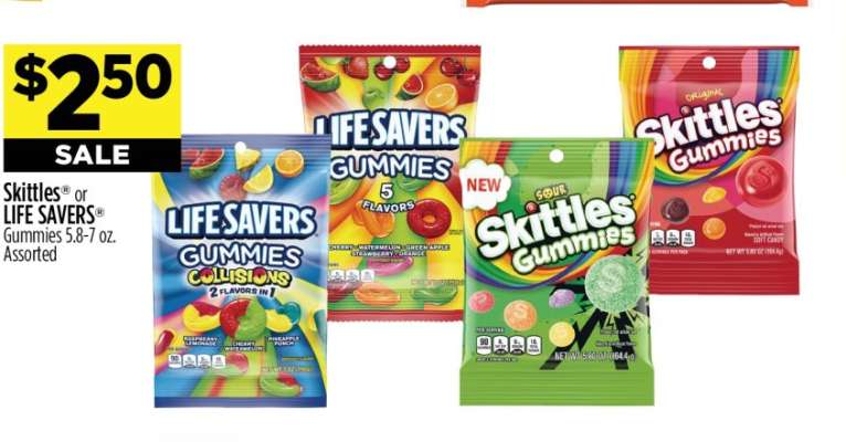 Skittles® or LIFE SAVERS® Gummies