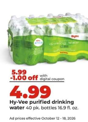 Hy-Vee purified drinking water