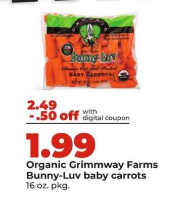Organic Grimmway Farms Bunny-Luv baby carrots