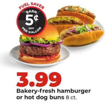 Bakery-fresh hamburger or hot dog buns
