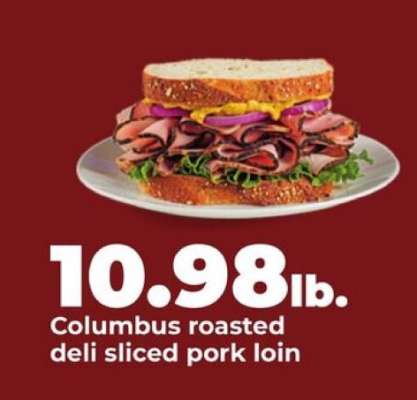 Columbus roasted deli sliced pork loin