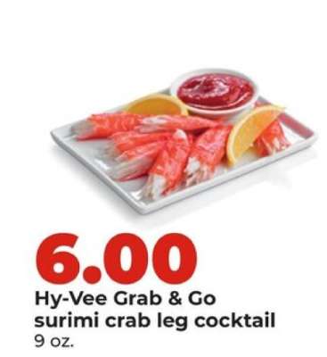 Hy-Vee Grab & Go surimi crab leg cocktail