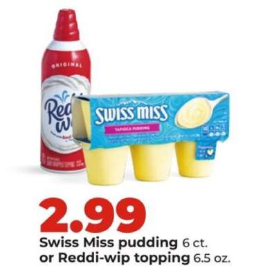 Swiss Miss pudding or Reddi-wip topping
