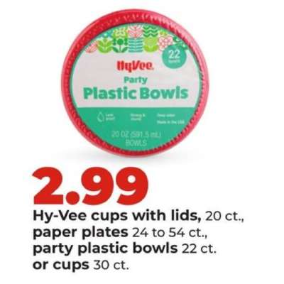 Hy-Vee Party Plastic Bowls