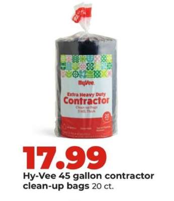 Hy-Vee 45 gallon contractor clean-up bags