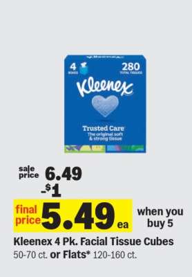 Kleenex 4 Pk. Facial Tissue Cubes