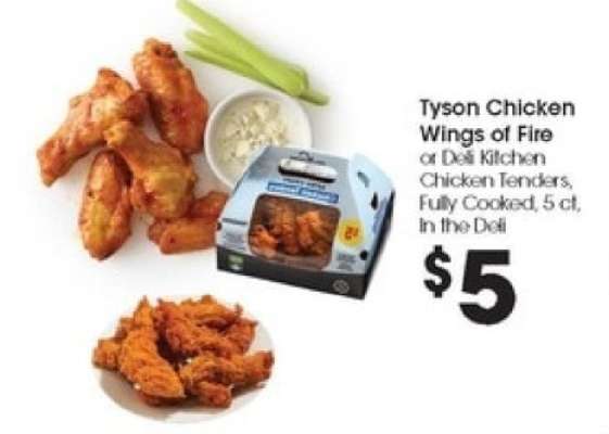 Tyson Chicken Wings of Fire or Deli Kitchen Chicken Tenders