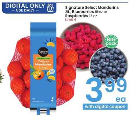 Signature Select Mandarins, Blueberries, Raspberries