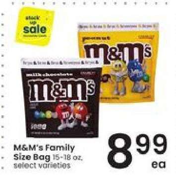 M & M' s Family Size Bag