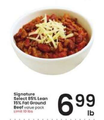 Signature Select 85% Lean 15% Fat Ground Beef