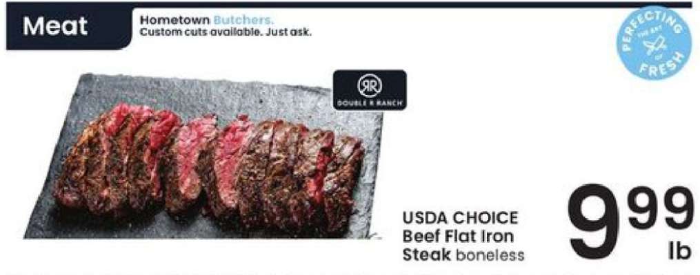 USDA CHOICE Beef Flat Iron Steak boneless