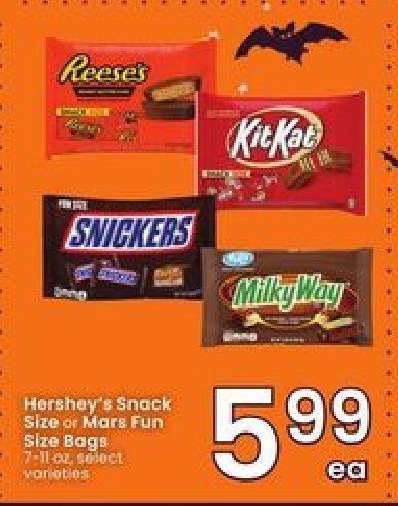 Hershey's Snack Size or Mars Fun Size Bags