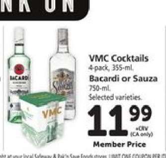 VMC Cocktails, Bacardi or Sauza