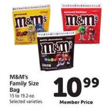 M & M' s Family Size Bag