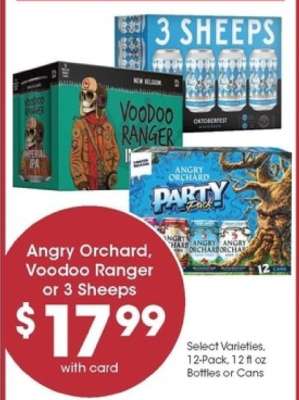 Angry Orchard, Voodoo Ranger or 3 Sheeps