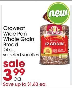 Oroweat Wide Pan Whole Grain Bread