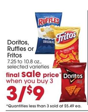 Doritos, Ruffles or Fritos