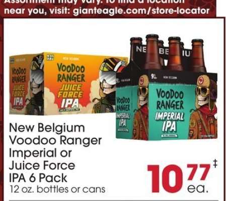 New Belgium Voodoo Ranger Imperial or Juice Force IPA 6 Pack