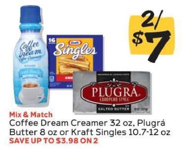 Coffee Dream Creamer, Plugrá Butter, Kraft Singles
