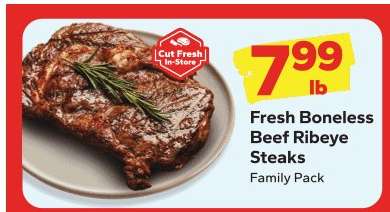 Fresh Boneless Beef Ribeye Steaks
